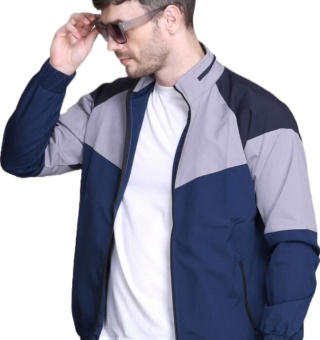 eWools Men's Nylon Windcheater Jacket For Winter Wear (wind1-Air-Force, Large)