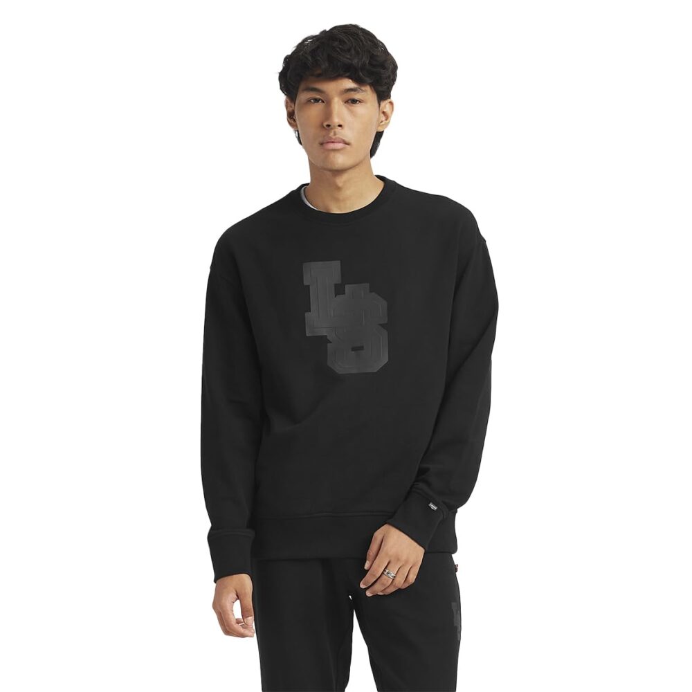 Levi's Men's Brand Logo Black Crew Neck Sweatshirt