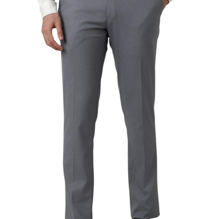 Peter England Men's Mid Rise Slim Work Utility Pants (PETFWNSPJ10485_Grey, 32