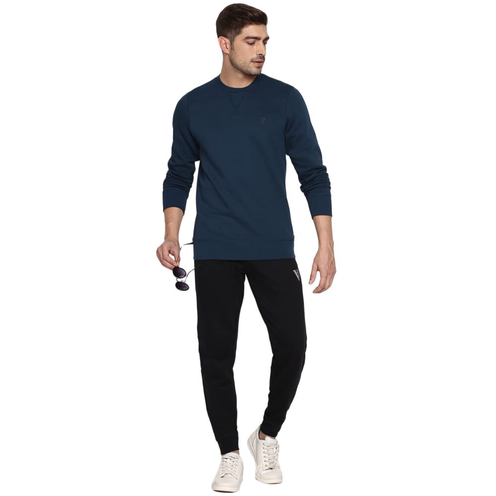 Van Heusen Men's Athleisure Ultra Soft Cotton Blend Regular Fit Sweatshirt - Crew Neck, Long Sleeve_60076_Teal_Medium - Image 4