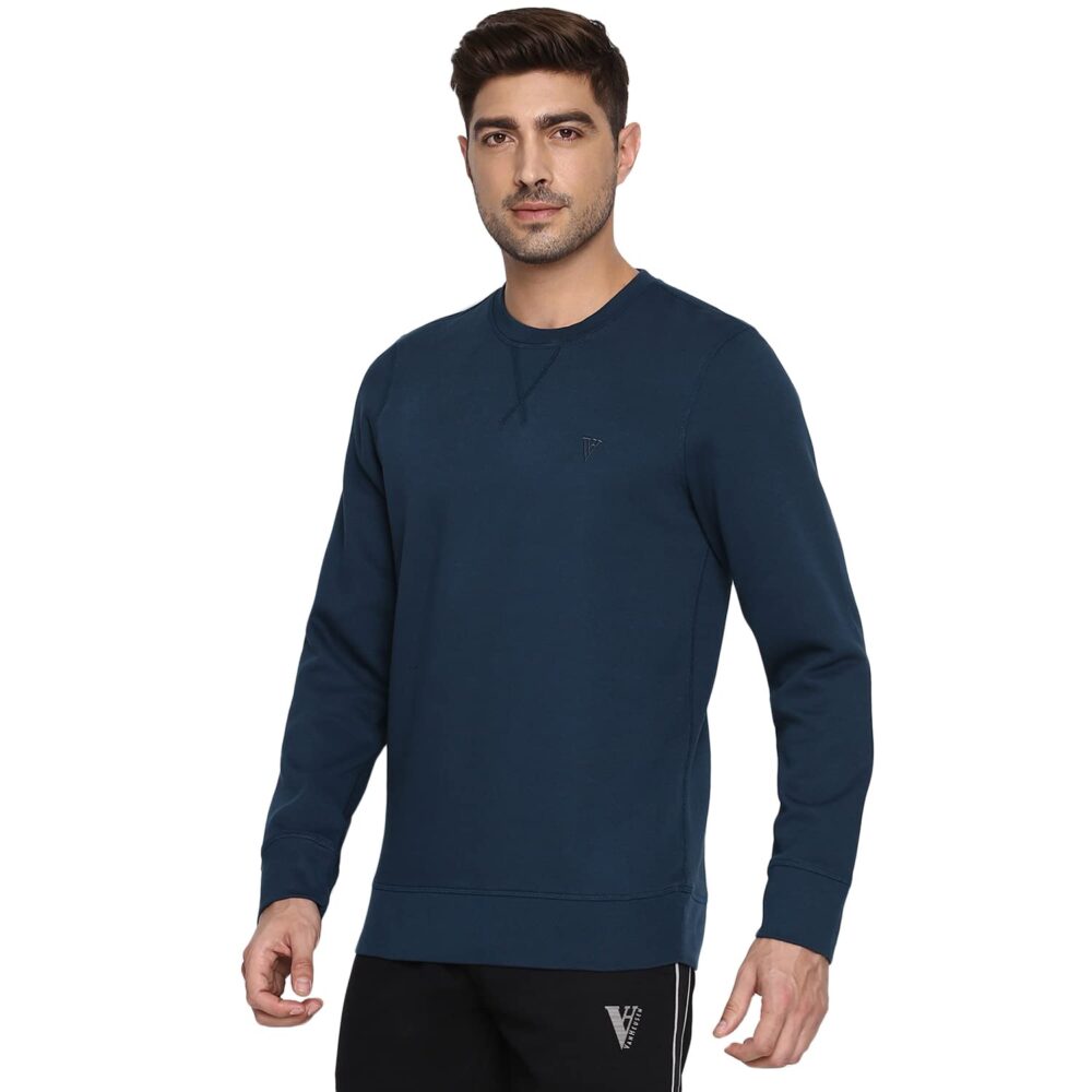 Van Heusen Men's Athleisure Ultra Soft Cotton Blend Regular Fit Sweatshirt - Crew Neck, Long Sleeve_60076_Teal_Medium - Image 6