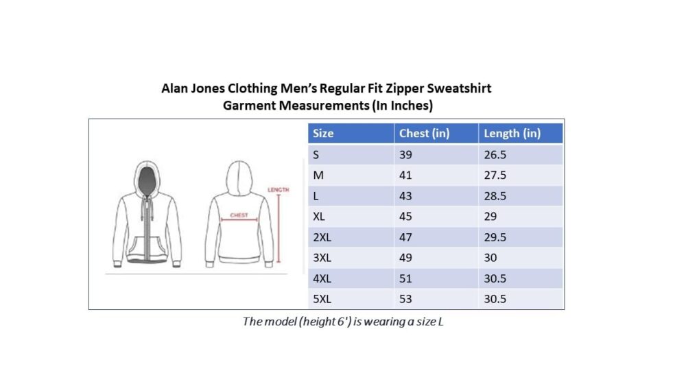 Alan Jones Clothing Men’s Solid Zipper Hooded Sweatshirt | Ribbed Hem, Lined Hood, Side Pockets, Durable Zip | Sizes S to 5XL | Multiple Colors Green - Image 3