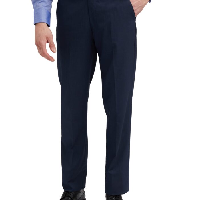 Louis Philippe Men's Regular Mid Rise Pants (LPTFMRGBG61879_Navy, 36)
