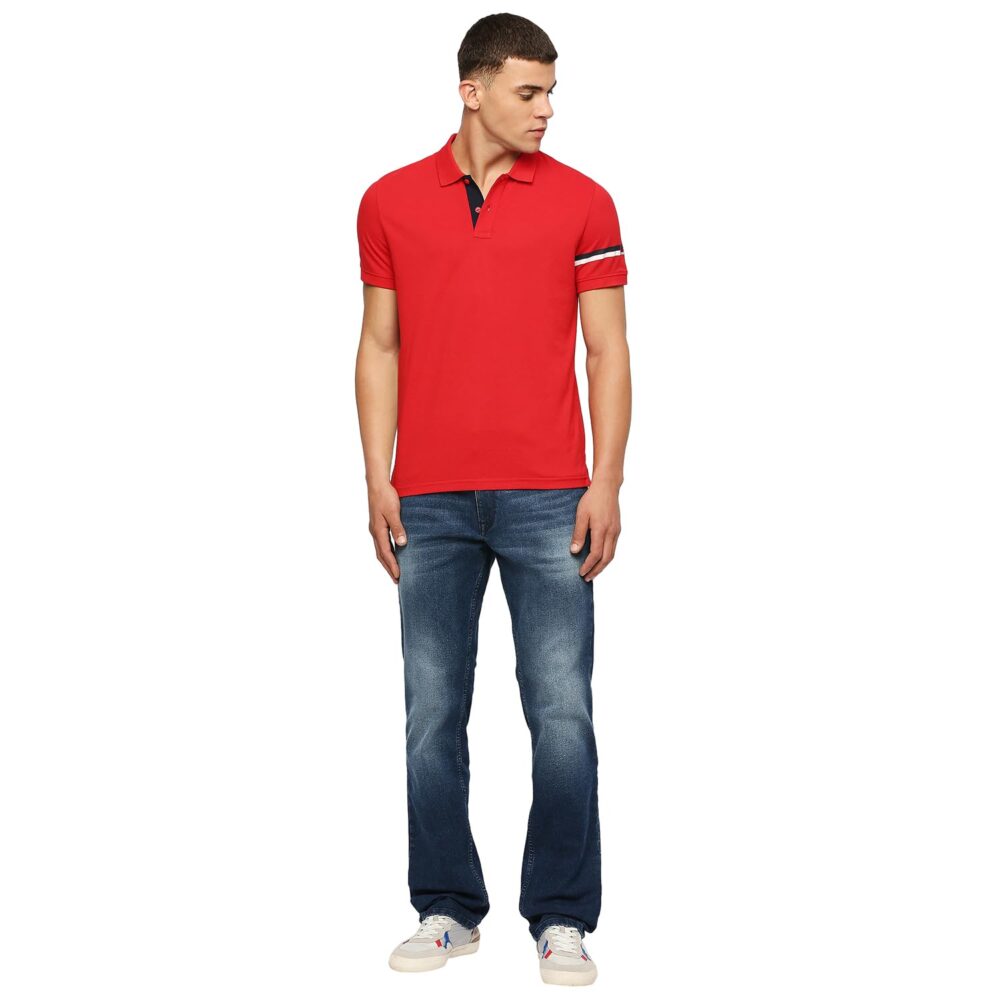 Pepe Jeans Men's Solid Regular Fit T-Shirt (PM542133_Classic Red - Image 4