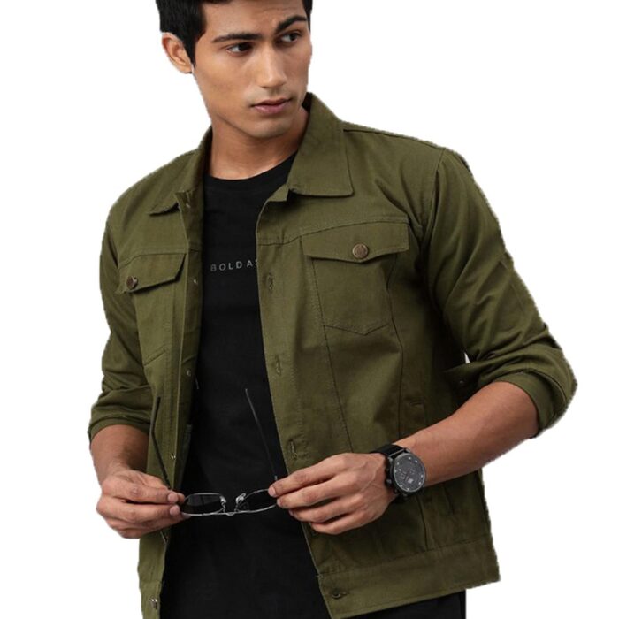 VOXATI Men's Denim Jacket kjt210new-m_Olive_M