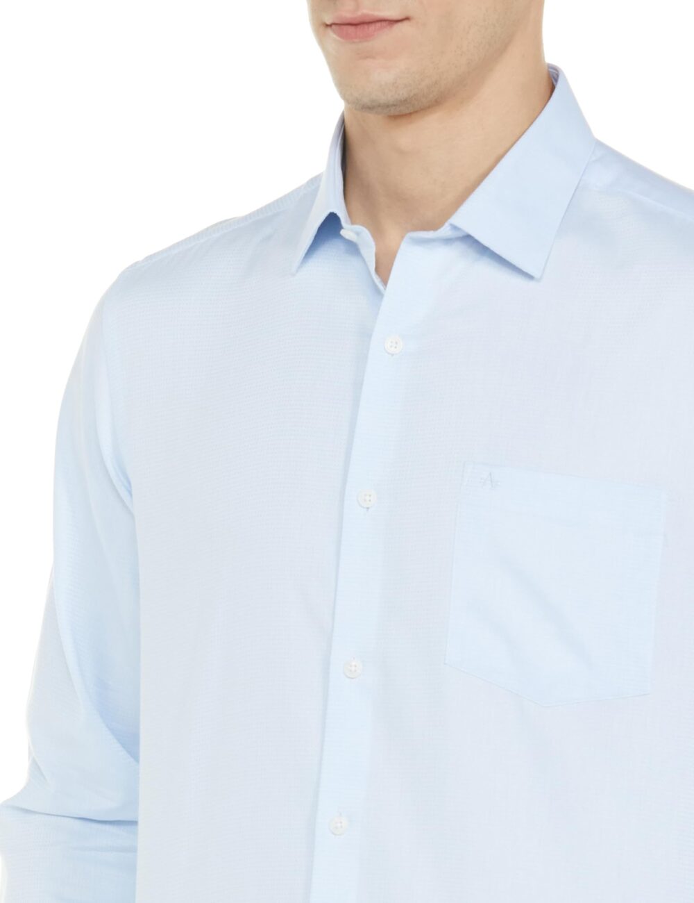 Arrow Men's Slim Fit Shirt (ARAEOSH1511_LT. Blue - Image 3