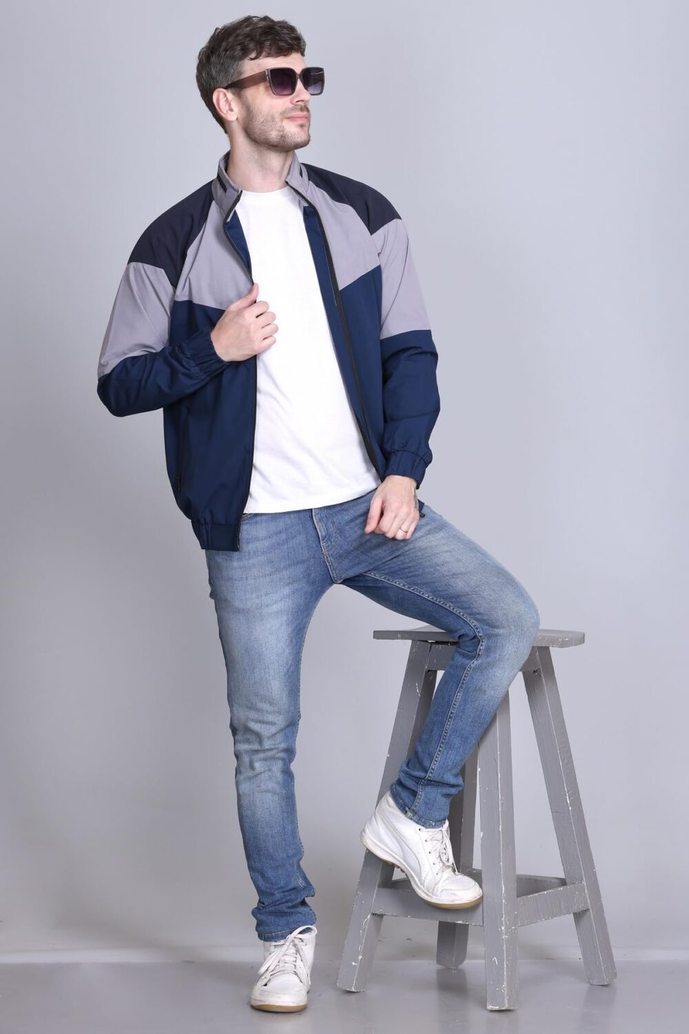 eWools Men's Nylon Windcheater Jacket For Winter Wear (wind1-Air-Force, Large) - Image 2