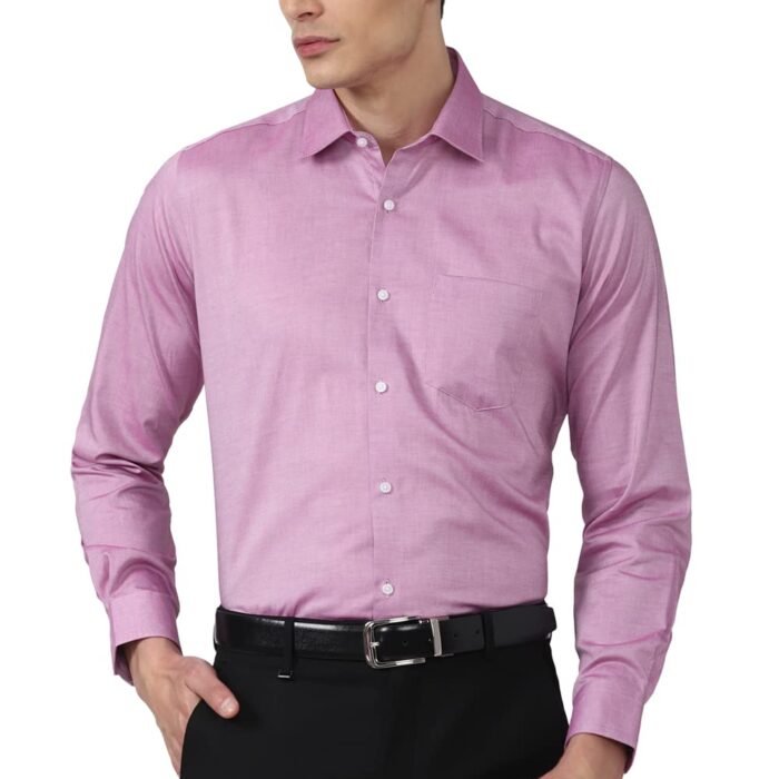Van Heusen Men's Cotton Solid Regular Fit Shirt (VHSFBCUBL38443_Pink 40)