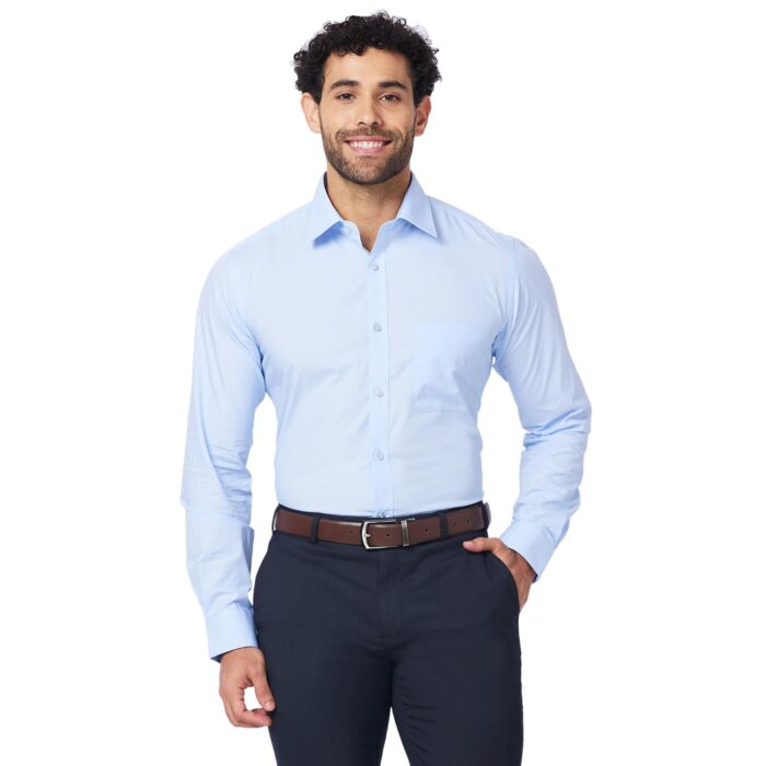 Raymond Men's Slim Fit Pure Cotton Structure Pattern Semi Cutaway Collar Full Sleeve Formal Shirt (Size: 39)-RMSX12860-B2 Light Blue