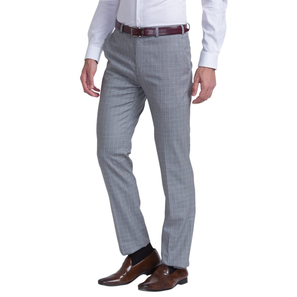 Raymond Men's Flat Front Contemporary Fit Dark Grey Formal Trouser - Image 6
