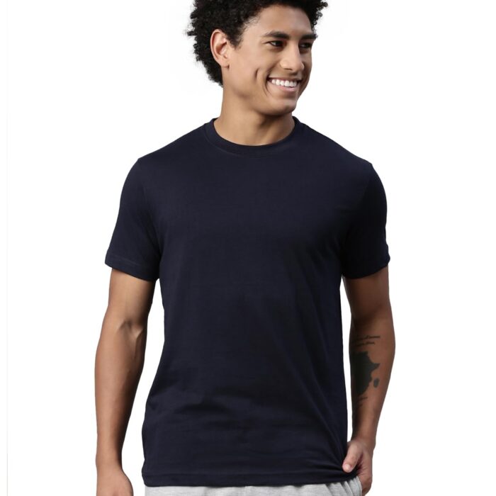 Levi's Men's Plain Regular Fit T-Shirt (PR680613_Navy Blue M)
