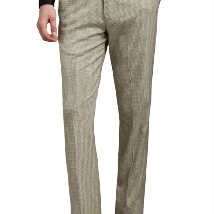 Louis Philippe Men's Mid Rise Regular Work Utility Pants (LPTFMRGBF23034_Beige