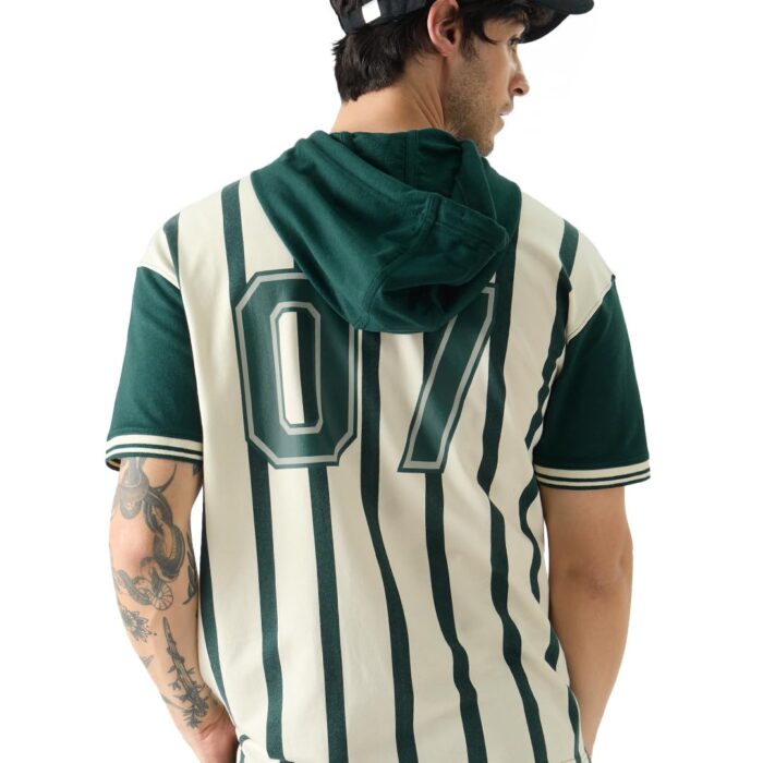 The Souled Store Official Harry Potter: Slytherin Rugby Set Hooded T-Shirts White