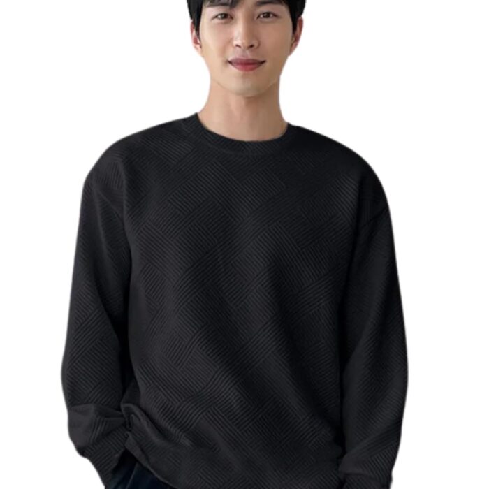 GRECIILOOKS Solid Regular Fit Plain Casual Stylish Latest | Full Sleeve T Shirt for Men (GL-MT-1122_Black M)