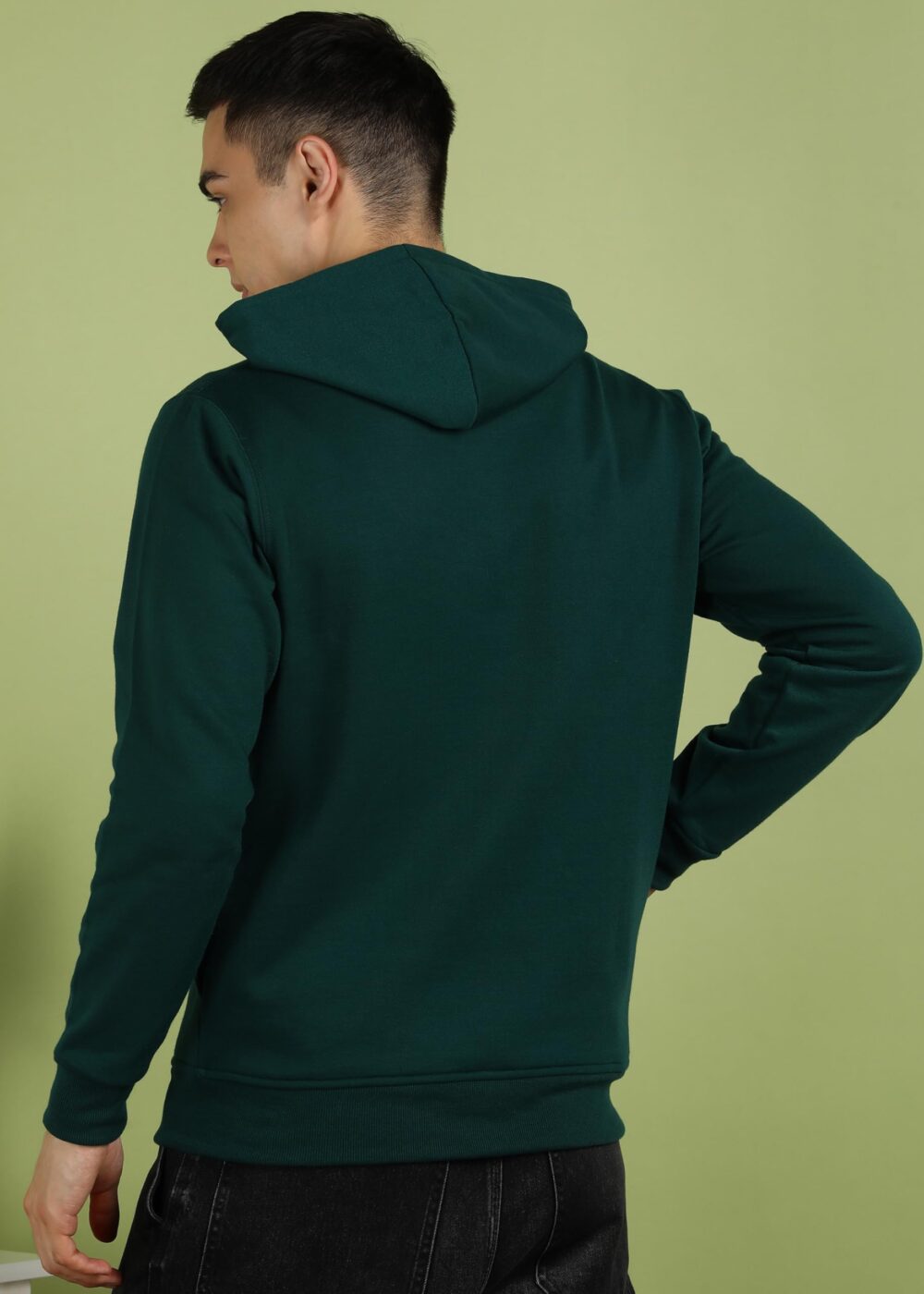 Alan Jones Clothing Men’s Solid Zipper Hooded Sweatshirt | Ribbed Hem, Lined Hood, Side Pockets, Durable Zip | Sizes S to 5XL | Multiple Colors Green - Image 6
