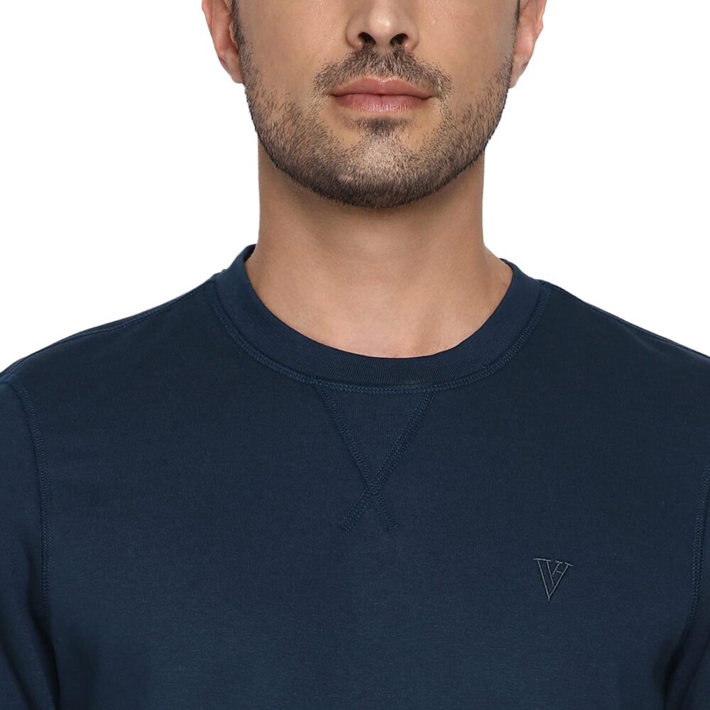 Van Heusen Men's Athleisure Ultra Soft Cotton Blend Regular Fit Sweatshirt - Crew Neck, Long Sleeve_60076_Teal_Medium - Image 3