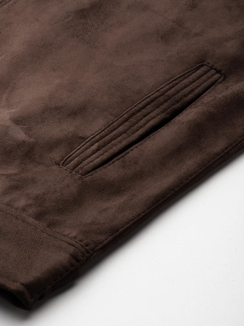 Leather Retail Coffee-Colored Suede Standard Length Jacket For Men's (X_Large) - Image 3