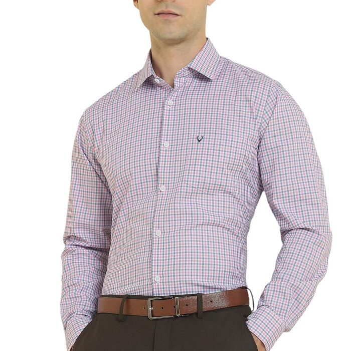 Allen Solly Men's Slim Fit Shirt (ASSFQSPPR98372_Pink