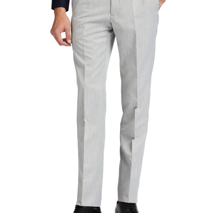 Arrow Men's Solid Tailored Fit Polyester Formal Trouser (ARCBOTR0008_Light Grey_30)
