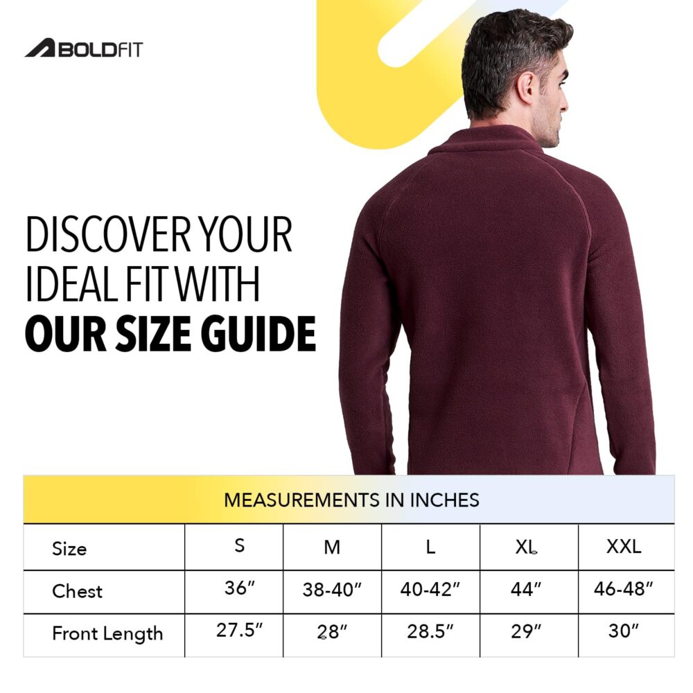 Boldfit Men s Tailored Fit Half Zipper Sweatshirts Heavy Fleece Winter Wear, Thermal Pullover, Anti-Pilling Fleece Sweatshirts, Soft Feel Sweatshirt - Aero Wine Medium - Image 6