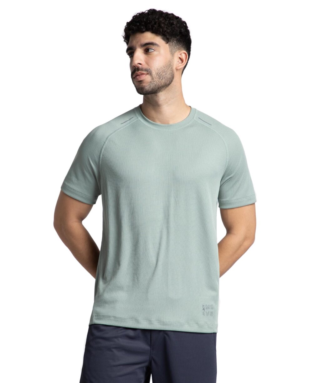 Jockey MV16 Mens Lightweight Microfiber Solid Round Neck Half Sleeve T-Shirt with Breathable Mesh_Iceberg Green_L