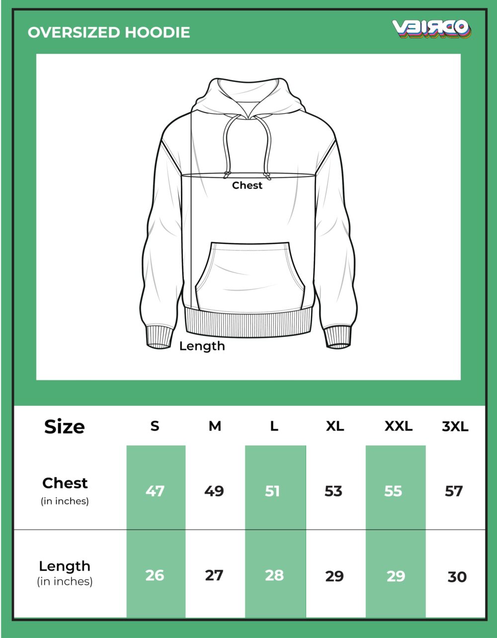Veirdo® Cotton Polly Fleece Oversized Fit Off White Graphic Hoodie for Men (VH0423MMPT67_XXL) - Image 3