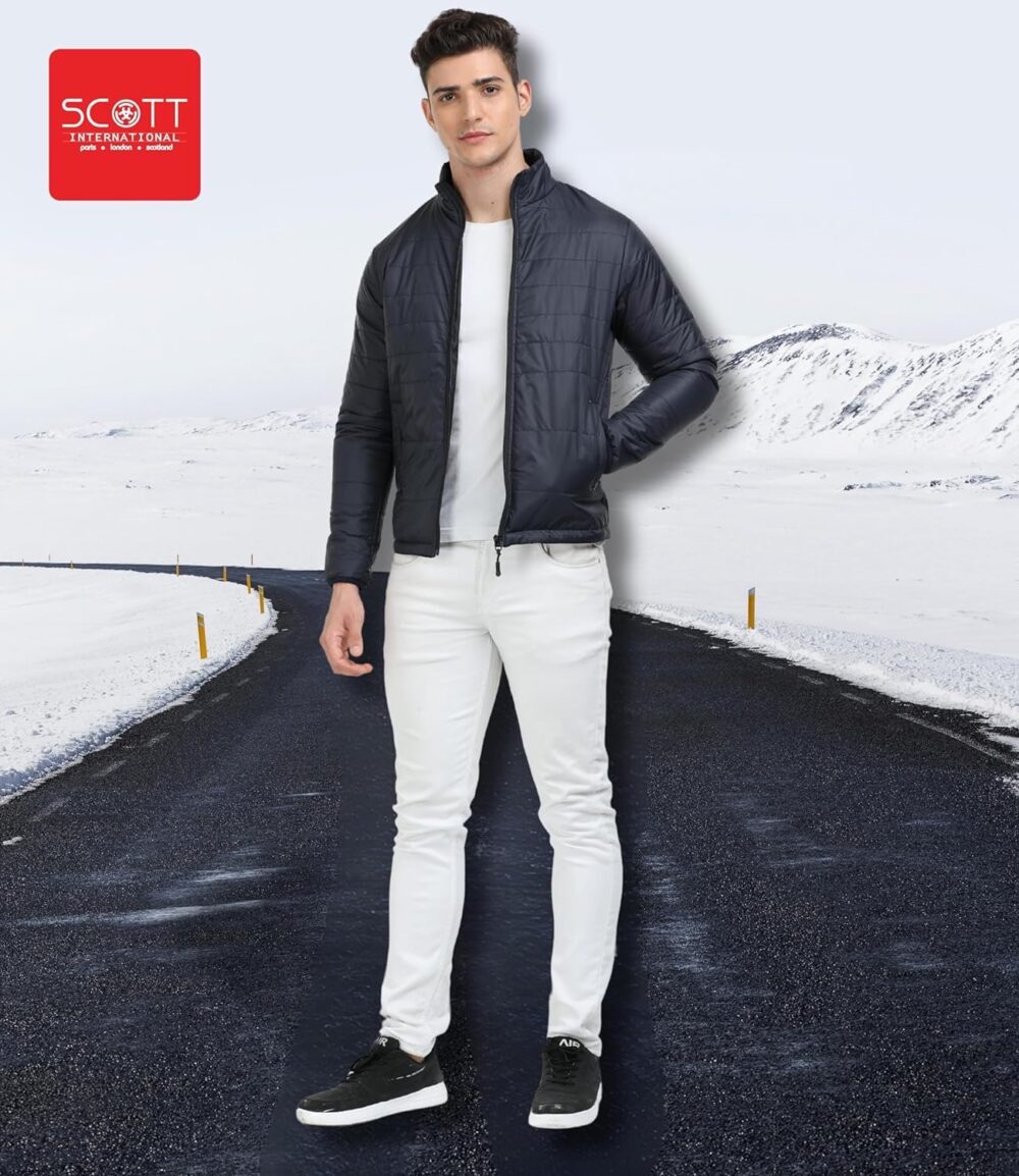 Scott International Winter Jacket for Men Bomber Jacket Mens Nylon Quilted standard length Puffer Jacket Full Sleeve Mens Jacket Monsoon Jackets for Men All Weather Jacket for Men - Image 2