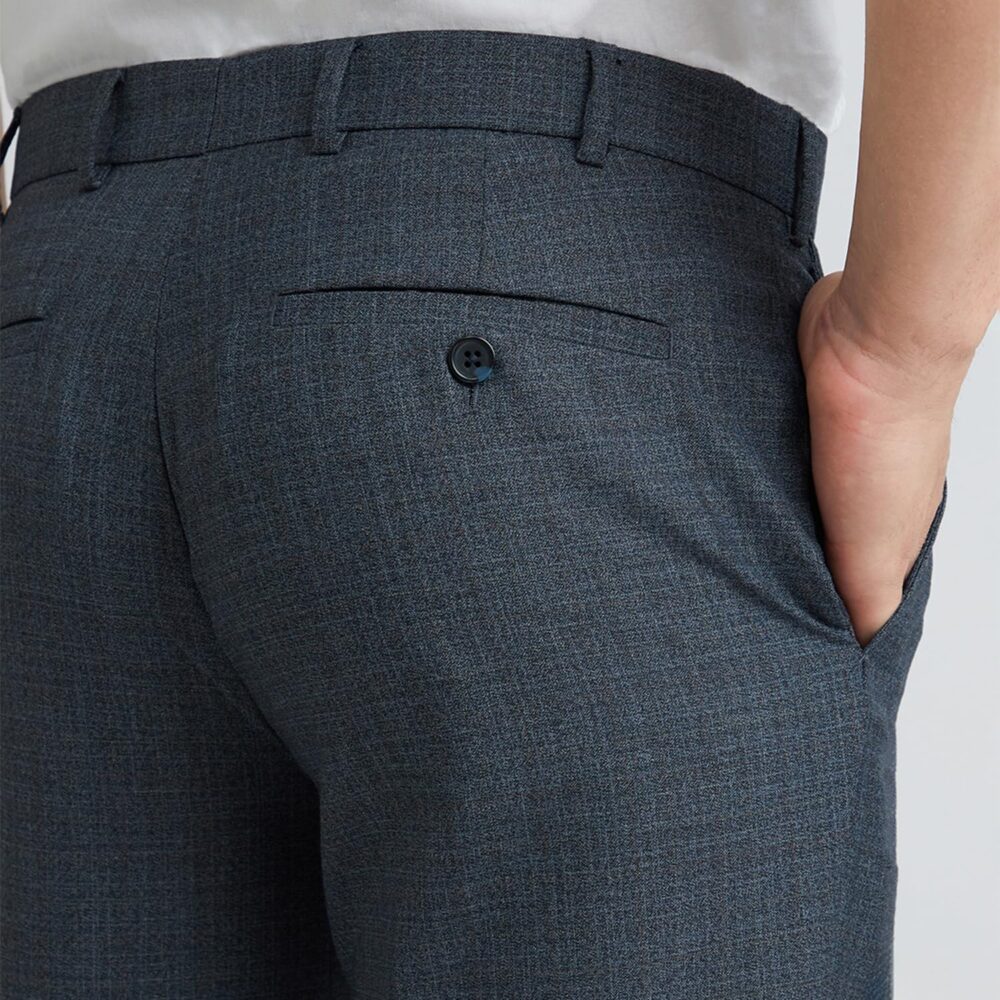 Raymond Men's Slim Fit Solid Pattern Poly Viscose Blend Flat Front Formal Trouser (Size: 34)-RMTS05387-B6 Dark Blue - Image 2
