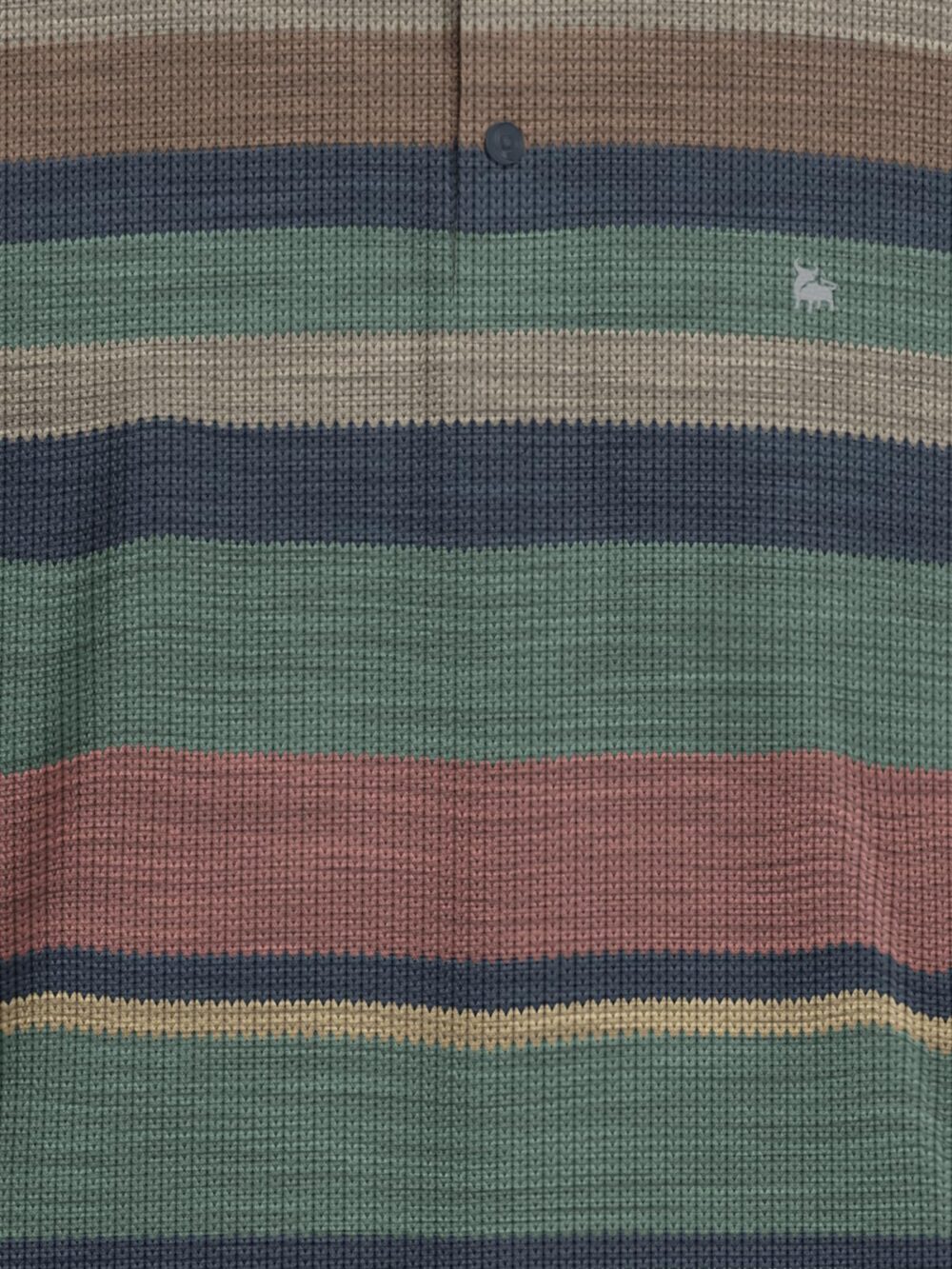 BULLMER Striped Textured Printed Polo Neck Fullsleeve T-Shirt with Rib for Men_Green_X-Large - Image 2