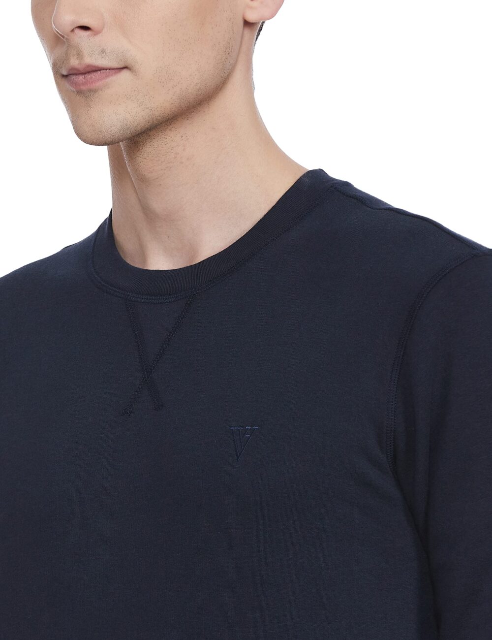 Van Heusen Athleisure Men Sweatshirt - Cotton Rich - Ultra Soft, Crew Neck, Long Sleeve_60076_Navy_XXL - Image 5