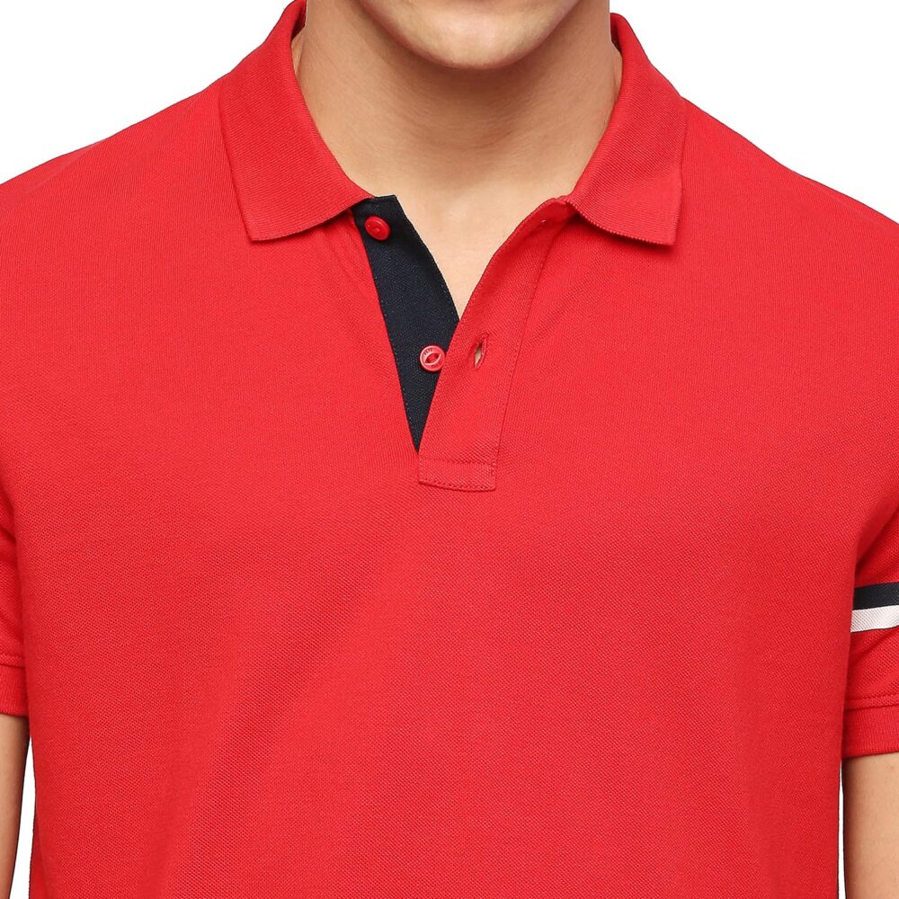 Pepe Jeans Men's Solid Regular Fit T-Shirt (PM542133_Classic Red - Image 3