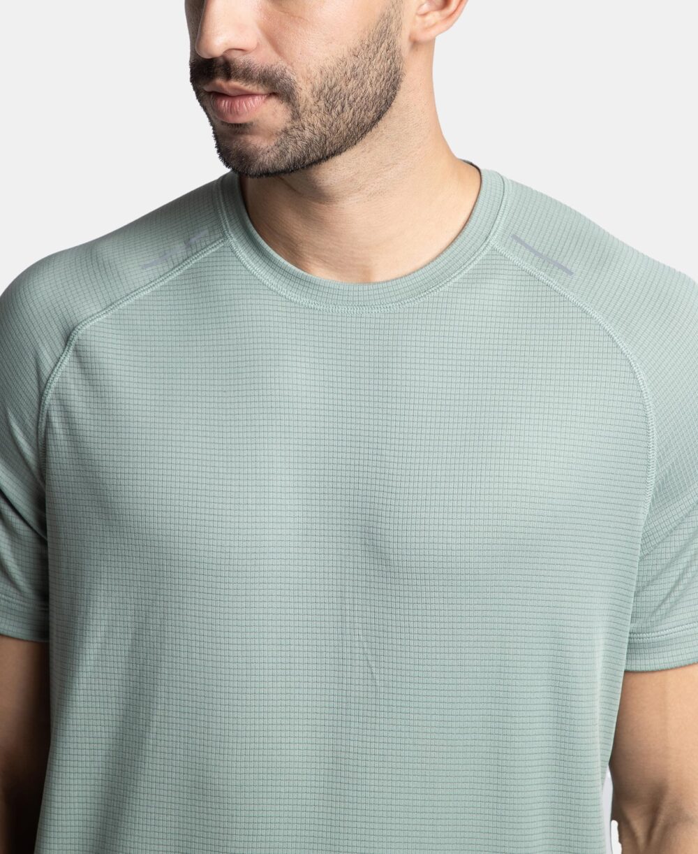 Jockey MV16 Mens Lightweight Microfiber Solid Round Neck Half Sleeve T-Shirt with Breathable Mesh_Iceberg Green_L - Image 5