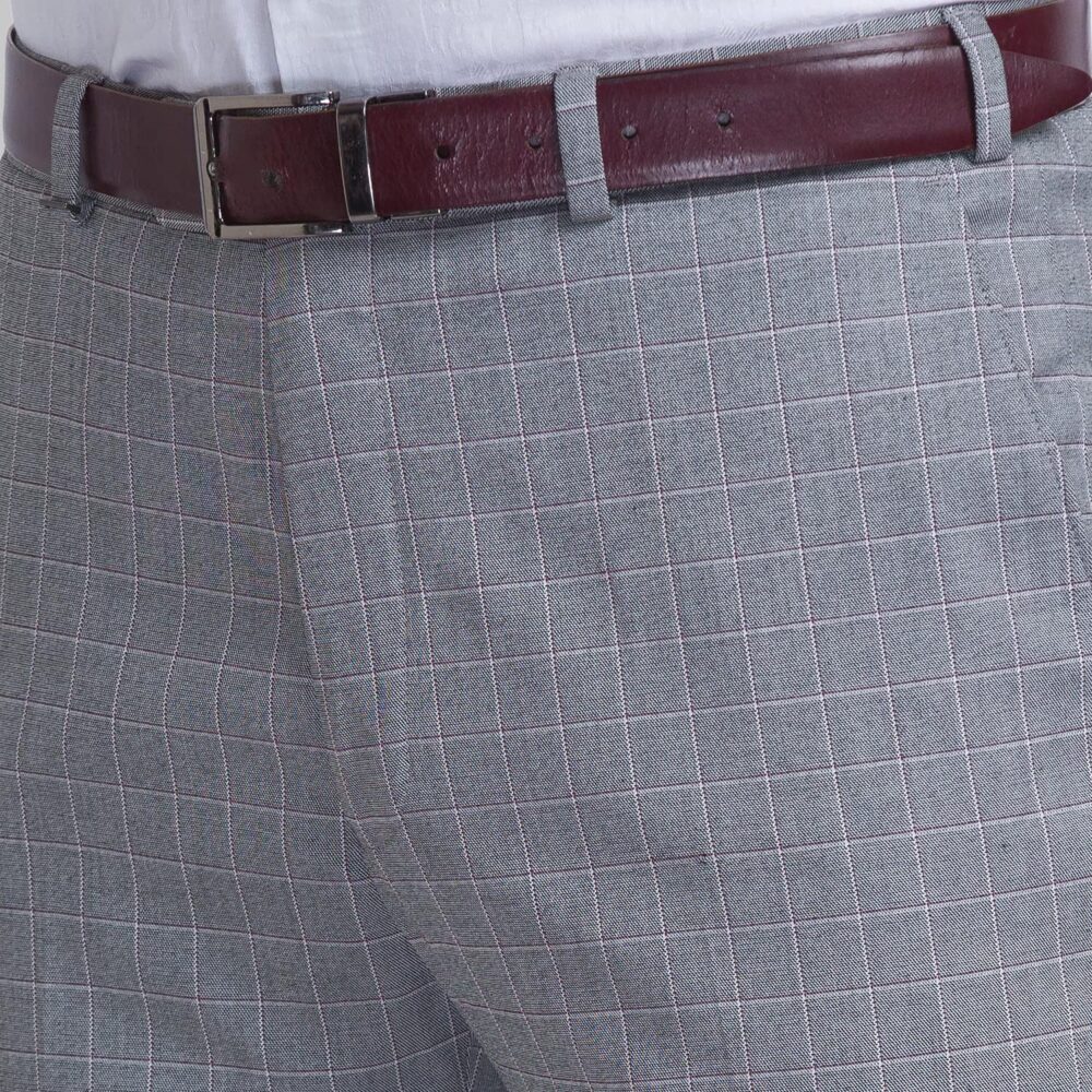 Raymond Men's Flat Front Contemporary Fit Dark Grey Formal Trouser - Image 3