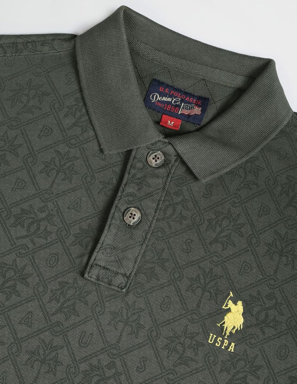 U.S. POLO ASSN. Mens Cotton Half Sleeve Slim Fit Polo T-Shirts (Udtshs0381_Olive_XL) - Image 7