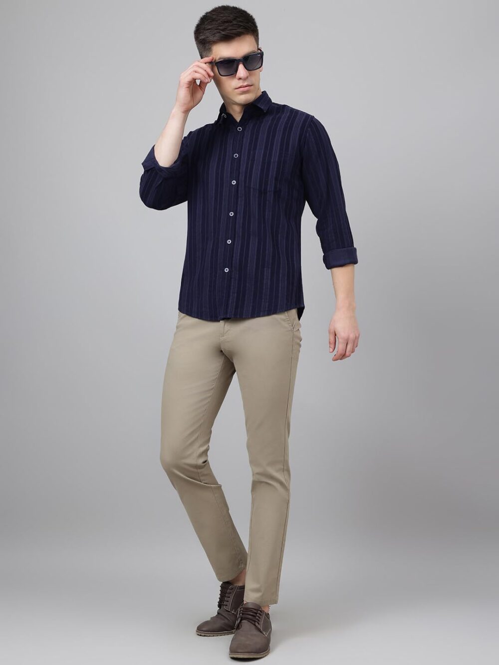 Richlook Men's Luxury Regular Fit Casual Shirt Navy - Image 4