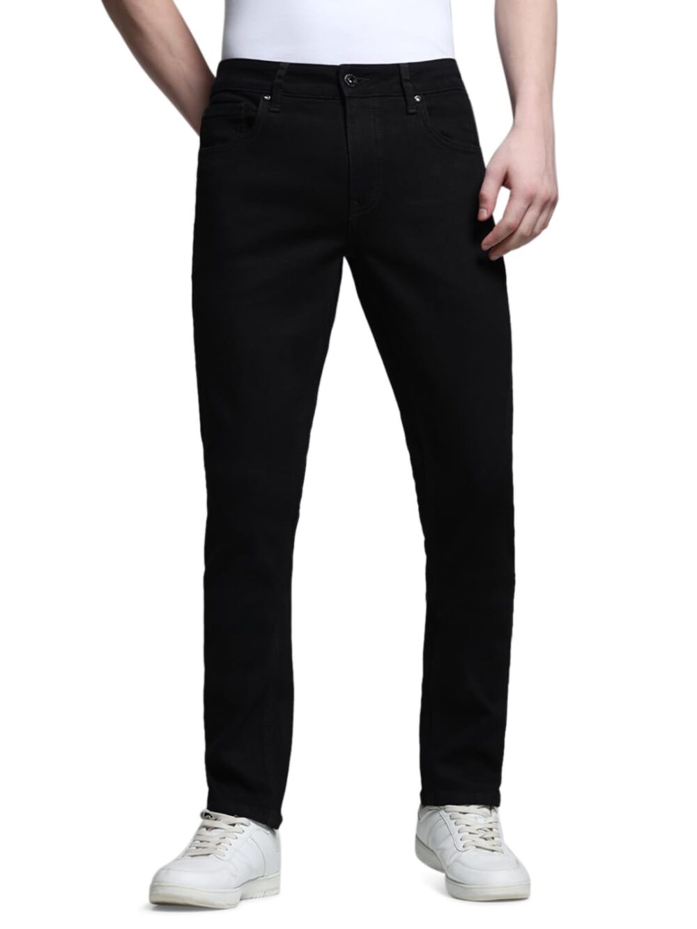JACK & JONES Men's Slim Fit Low Rise Black Jeans - Image 7