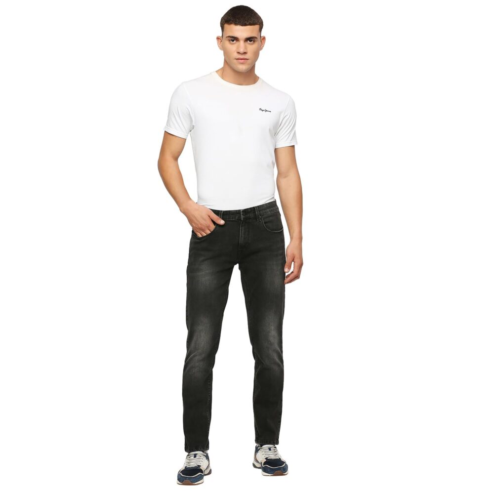 Pepe Jeans Men's Low Rise Tapered Fit Jeans Black - Image 4