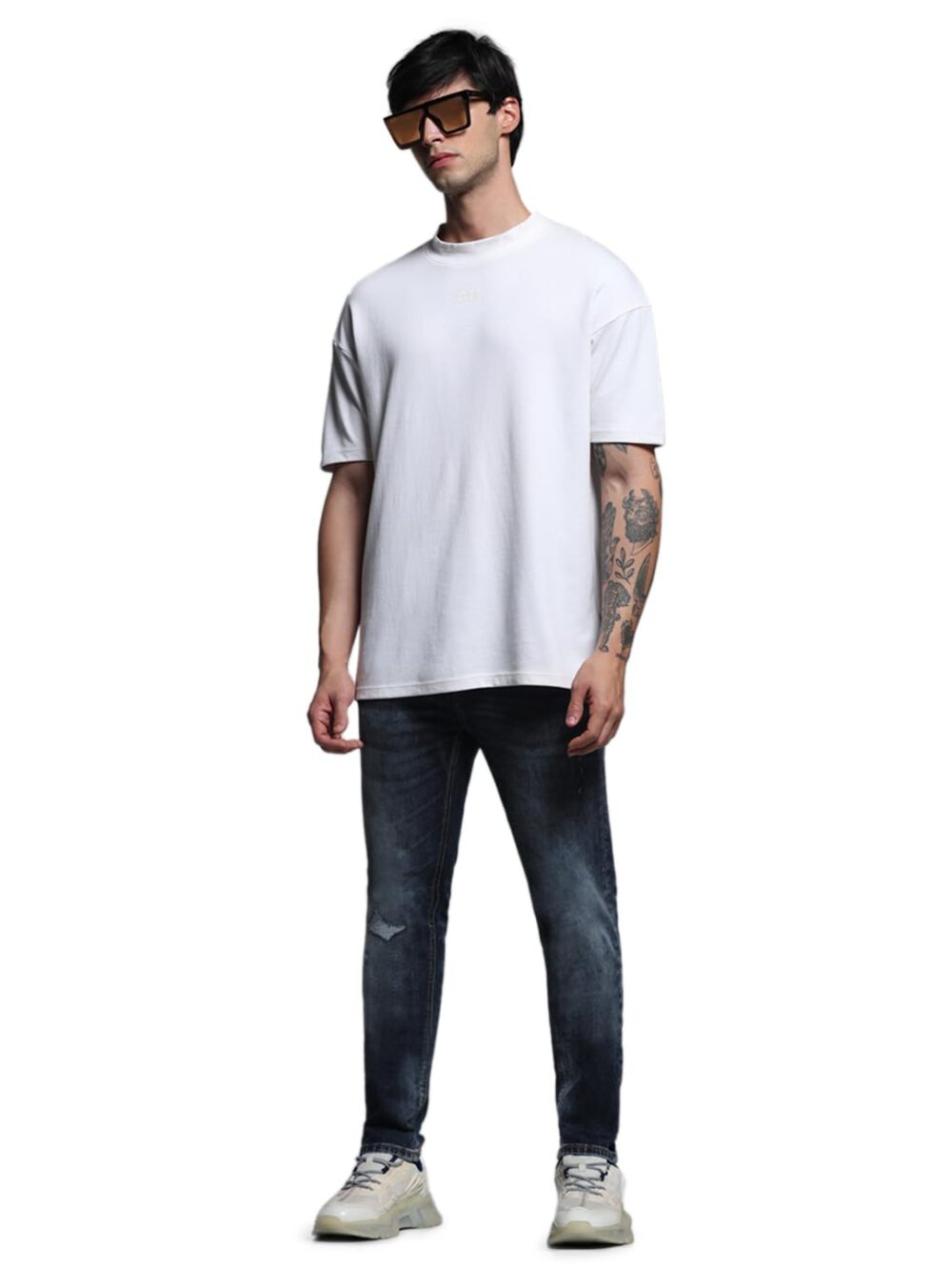 JACK & JONES Men Solid Skinny Fit Low Rise Stretchable Dark Blue Jeans - Image 3