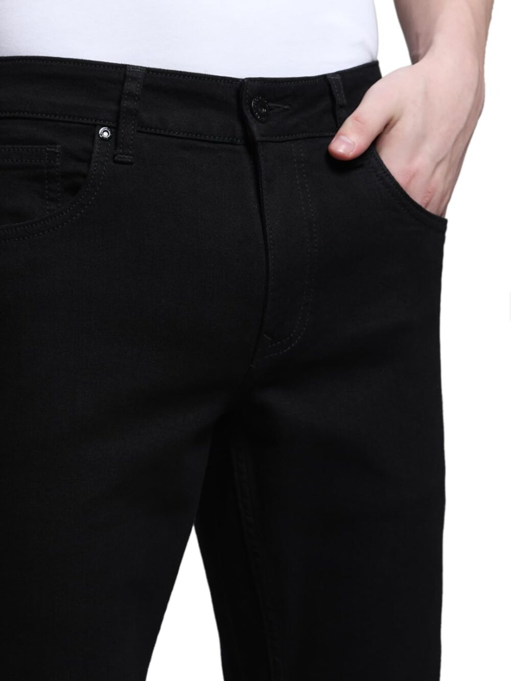 JACK & JONES Men's Slim Fit Low Rise Black Jeans - Image 5