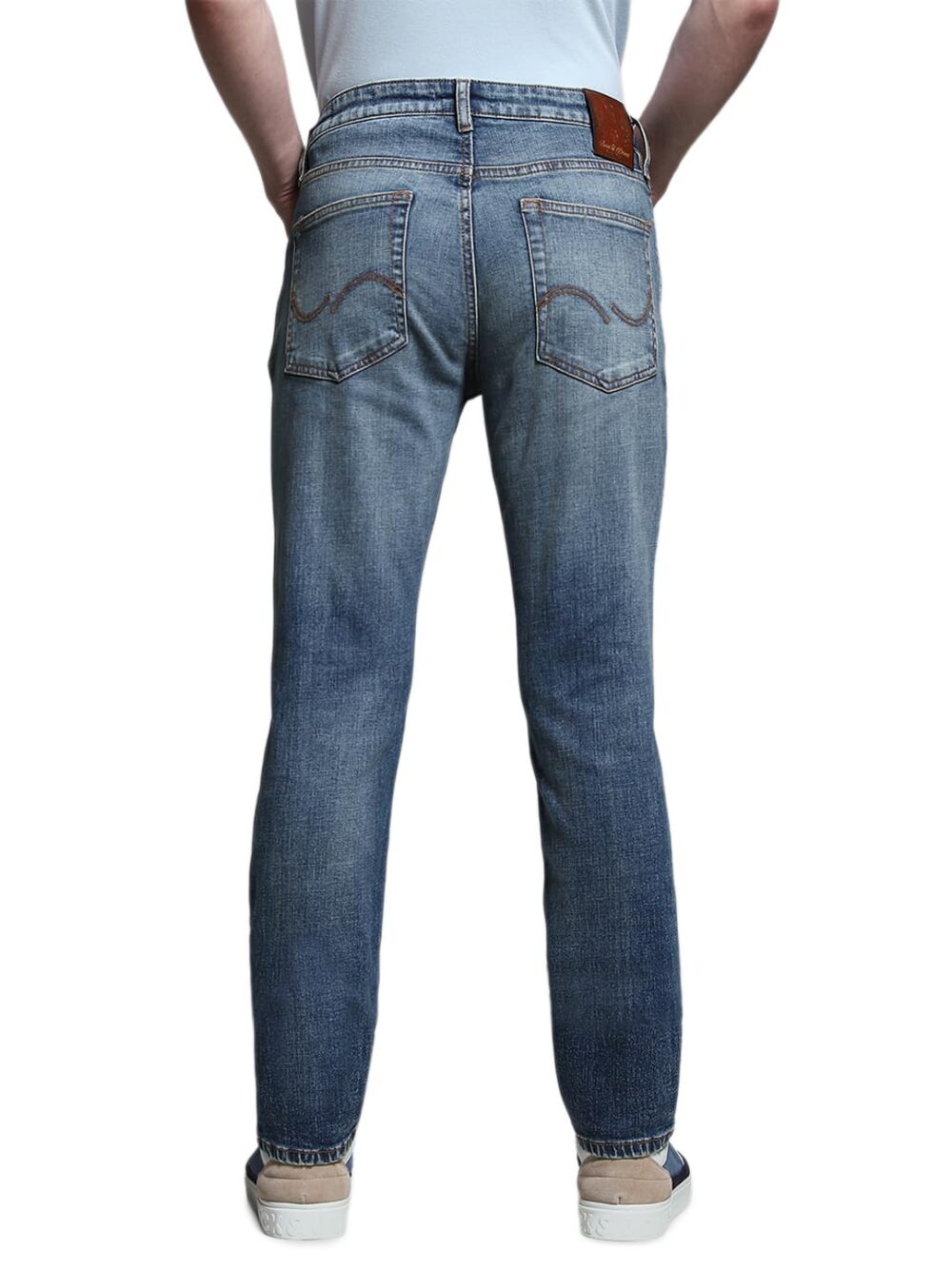 JACK & JONES Men's Slim Fit Low Rise Blue Jeans - Image 6