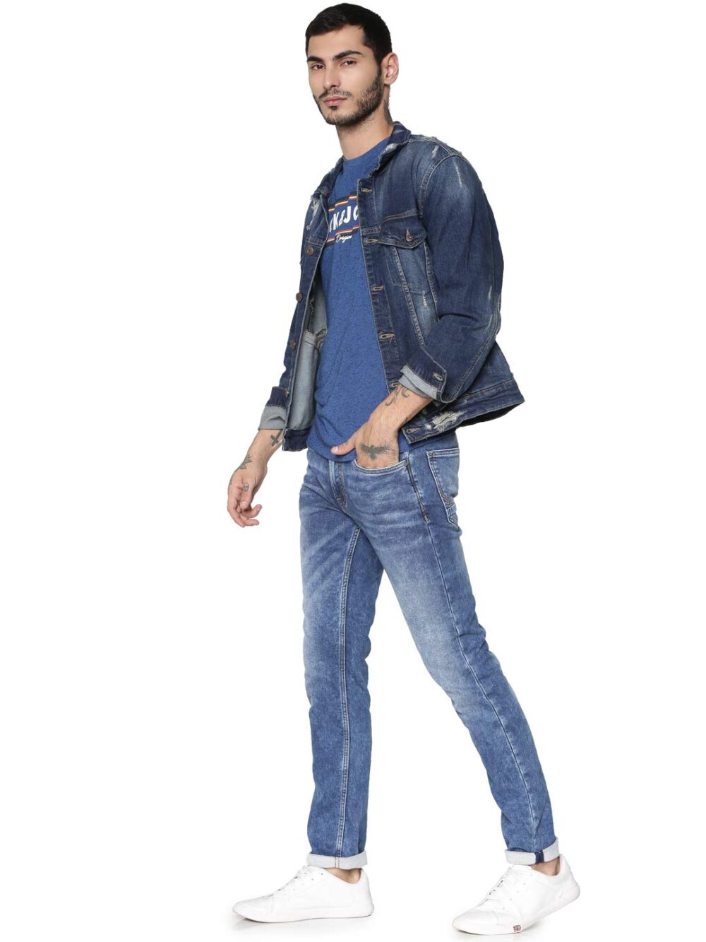 JACK & JONES Men's Skinny Jeans (209464001_Medium Blue Denim_30W x 30L)