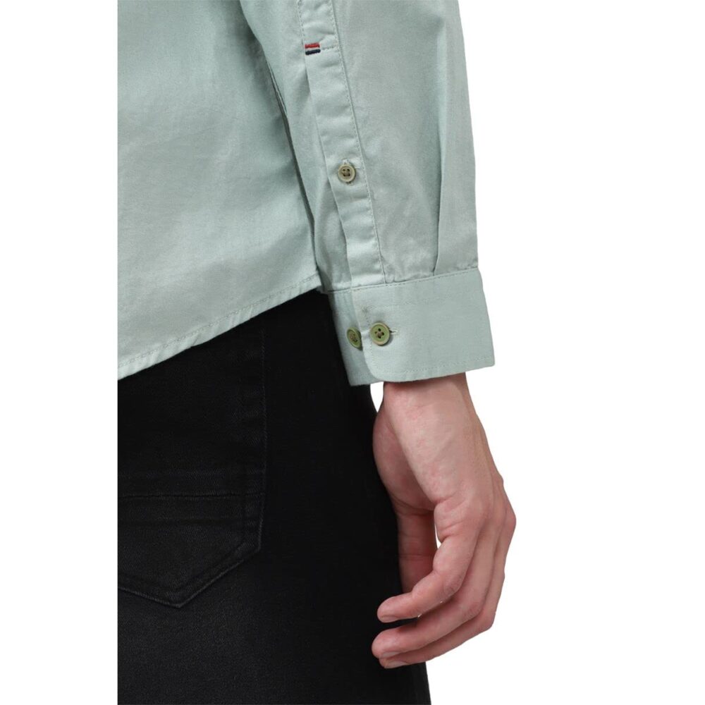 Van Heusen Sport Men's Slim Fit Shirt (VSSFWSLBH54779_Light Green 44) - Image 4