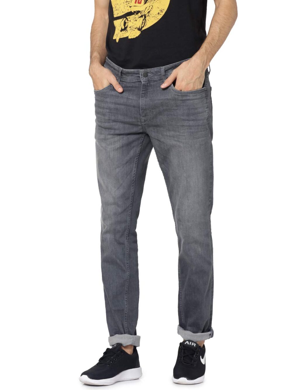 JACK & JONES Regular Fit Jeans(162027601_Medium Grey Denim_38/34)