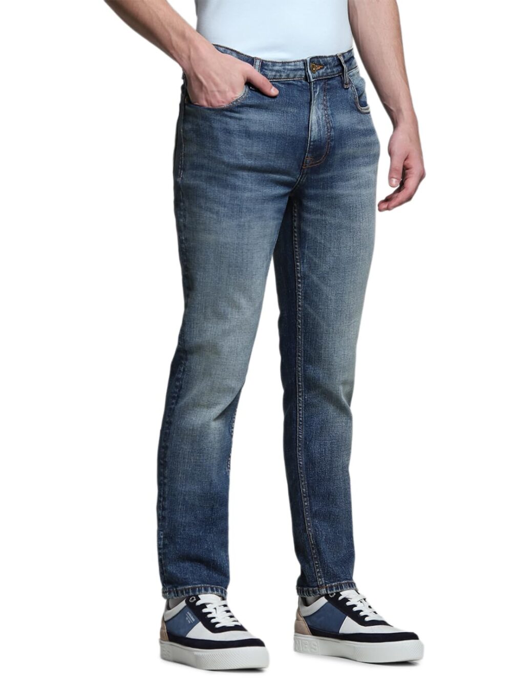 JACK & JONES Men's Slim Fit Low Rise Blue Jeans