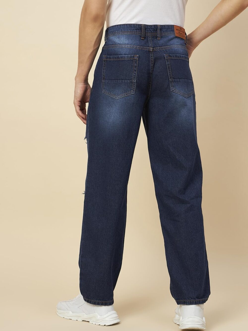 HIGH STAR Men's Regular fit Stretchable Jeans (HSMJNS23009_3_32_Dark Blue | Rise Style: Mid Rise - Image 4
