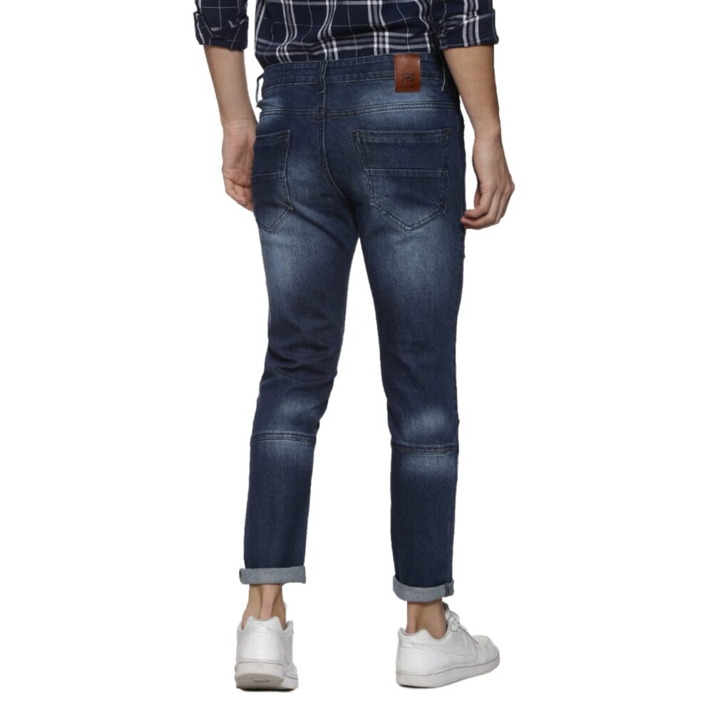 Campus Sutra Men's Denim Pants(SS22AZ_JN_Knees_M_PLN_LBU_36) Blue - Image 2