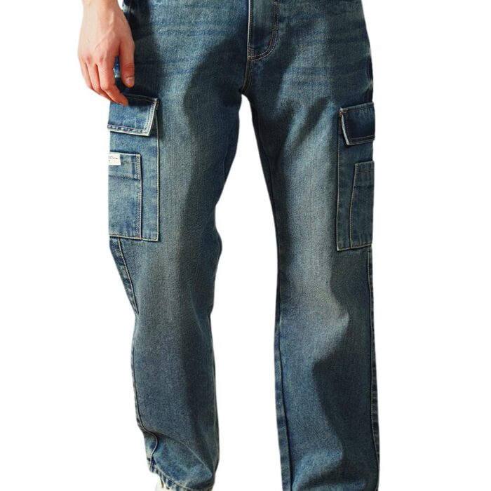 Dennis Lingo Men's | Mid Blue Denim | Mid Rise | Relaxed fit Jeans (DLMJNS24028_MB_34)