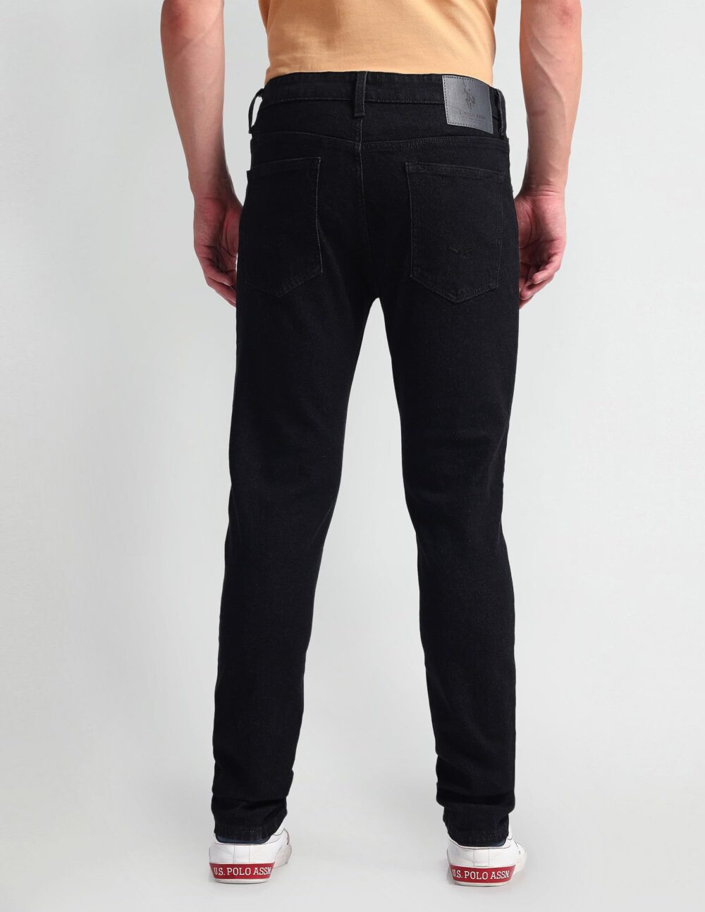 U.S. POLO ASSN. Men's Tapered Mid Rise Jeans (UDJENO1805_Black, 36 - Image 4