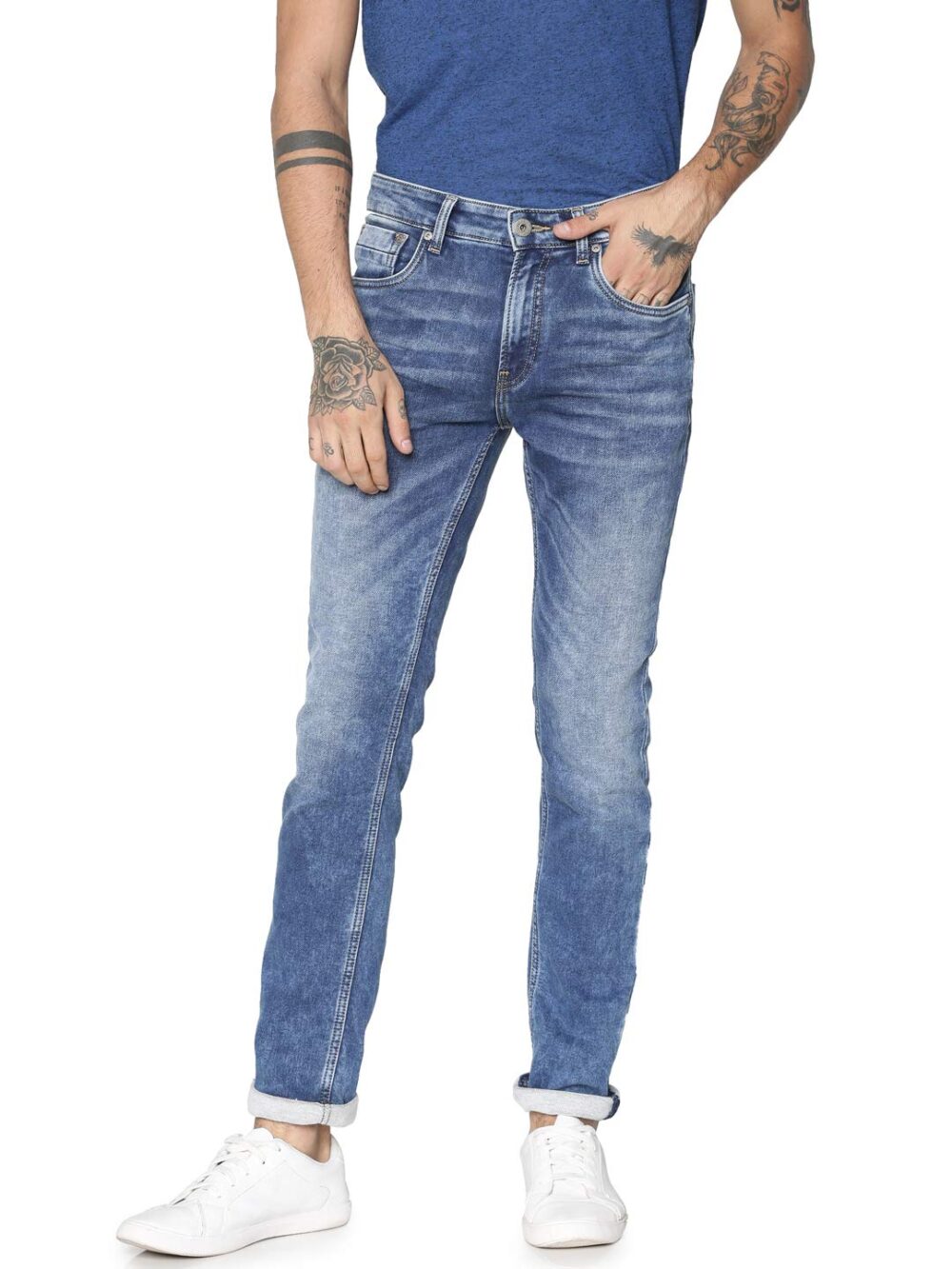 JACK & JONES Men's Skinny Jeans (209464001_Medium Blue Denim_30W x 30L) - Image 8