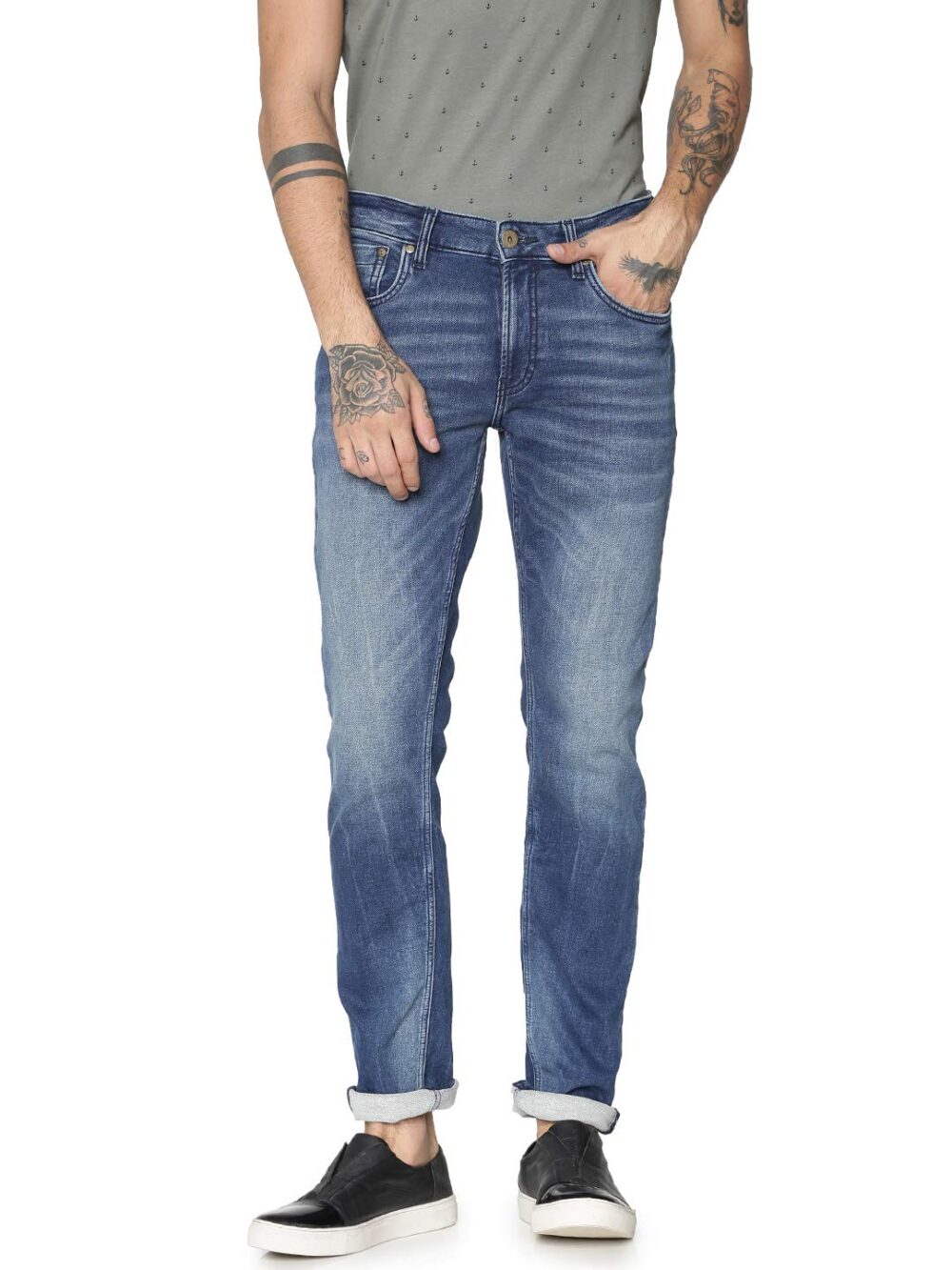 JACK & JONES Regular Fit Jeans(162026801_Dark Blue Denim_33/32)